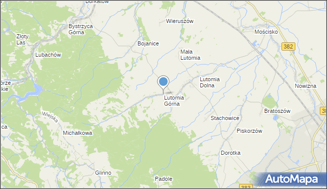 mapa Lutomia Górna, Lutomia Górna na mapie Targeo